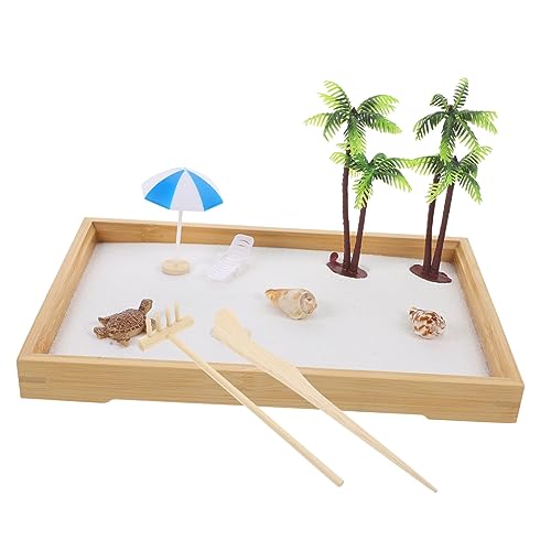 Alipis 1 Satz Miniatur Landschafts Dekorationsset DIY Zen Sandkasten für Schreibtisch Kreative Strand Mikrolandschaft für Zuhause oder Büro Entspannungsoase für Stressige von Alipis