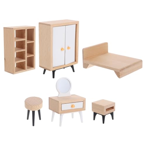 Alipis 1 Satz Teiliges mit Bett Schrank und Zubehör Realistische Details und Faderesistente Materialien für Kreative und Dekoration Alipis 1 Satz Teiliges mit Bett Schrank und Zubehör Realistische Details und Faderesistente Materialien für Kreative und Dekoration von Alipis