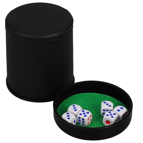 Alipis 1 Satz Tragbarer Würfelbecher aus Kunstleder mit Deckel und Würfeln Geräuschdämpfender Würfelhalter für Partys und Spiele Stilvoller Würfelbecher mit Samt Innenfutter und Alipis 1 Satz Tragbarer Würfelbecher aus Kunstleder mit Deckel und Würfeln Geräuschdämpfender Würfelhalter für Partys und Spiele Stilvoller Würfelbecher mit Samt Innenfutter und von Alipis