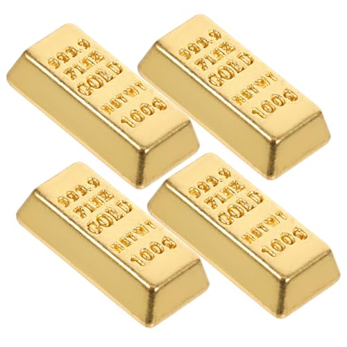 Alipis 10 Stück Brics-Modell Bar Winzig Mini Künstlich Sachen Puppenhaus Ziegel Tiny House Accessoires Legierung Golden von Alipis