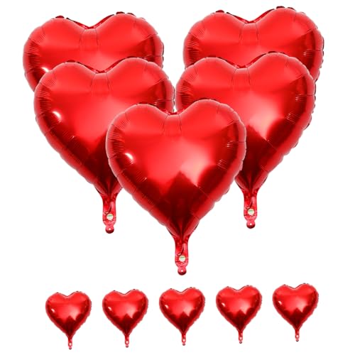 Alipis 10 Stück Rote Herzballons Aluminiumfolie Dekoration für Geburtstagsfeiern Hochzeiten und Valentinstag Kreative Partyaccessoires für Besondere Alipis 10 Stück Rote Herzballons Aluminiumfolie Dekoration für Geburtstagsfeiern Hochzeiten und Valentinstag Kreative Partyaccessoires für Besondere von Alipis