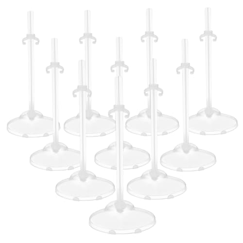 Alipis 10 Stück Teiliges Puppenständer Transparent Kunststoff Verstellbar Stabile Puppenhalterung Puppendisplay für Sammler und Spielzeugfiguren von Alipis