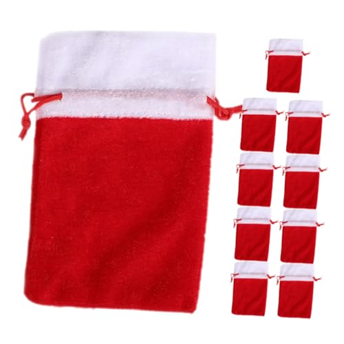 Alipis 10 Stück Teiliges Weihnachtsgeschenktüten mit Kordelzug Wiederverwendbare Party und Treat Bags Tragbare Süßigkeitenbeutel für Weihnachtsfeier Geschenkverpackung Vielseitig von Alipis