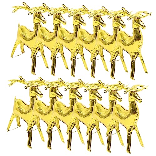 Alipis 10 Stück Weihnachtsballons Cartoon Rentier Ballons aus Aluminiumfolie Festliche Partydekoration für Einzigartige und Fotorequisiten von Alipis