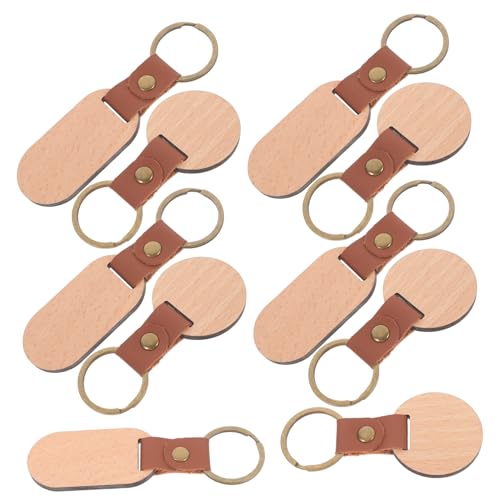 Alipis 10Stücke Leere Holz Schlüsselanhänger Unvollendete Rohlinge Aus Buchenholz Zum Basteln Und Gravieren Für DIY Projekte Personalisierbare Schlüsselanhänger von Alipis