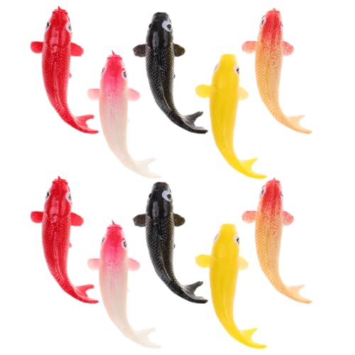 Alipis 10Stücke Mini Koi Fisch Modelle aus Harz für Aquarium Realistische Miniatur Fische Langlebige Koi Ornamente für DIY Aquariengestaltung von Alipis