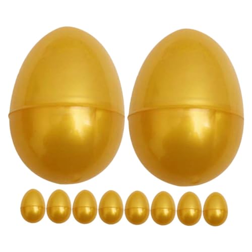 Alipis 10st Öffne Das Golden Egg Gacha Pool-Stick-Billard Rundes Lebensmittelkorb Brotkorb Dekorationseier Eier Vorgeben Präsentieren Weiße Eier Eier Plastik von Alipis