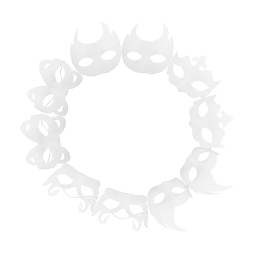 Alipis 10st Zellstoff-maske Karneval Selber Machen Katzenmasken Dekorative Masken Für Party Diy Unbemalte Masken Cosplay-party Pappmaché-masken Papier Männer Und Frauen Zubehör Weiß Leer von Alipis