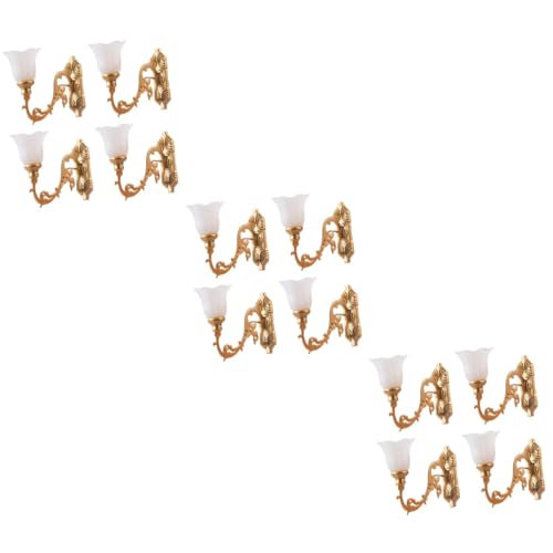 Alipis 12 STK Puppenhaus Wandleuchte Mini-Zubehör Wandleuchter im Maßstab 1:12 Tischlampen Modelle Tischdeko aus Sand winziges Wandlampenmodell Bahn Laterne Baby Landschaftslichter Abs von Alipis