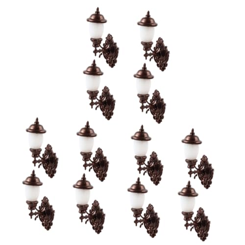 Alipis 12 STK Puppenhaus Wandleuchte Pfostenlampen im Freien Miniaturbeleuchtung Modelle Laterne Miniatur-Wandleuchten Miniatur-LED-Wandleuchte Bahn Zubehör Dekorative Lichter Material von Alipis