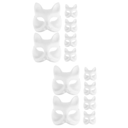 Alipis 12 Stk handbemalte Maske Wolf leere Maske venezianische Maske Halloween-Maske halloween maske Maskerade Masken Partymaske einzigartig Make-up-Kostüm-Requisiten Partybedarf bilden von Alipis