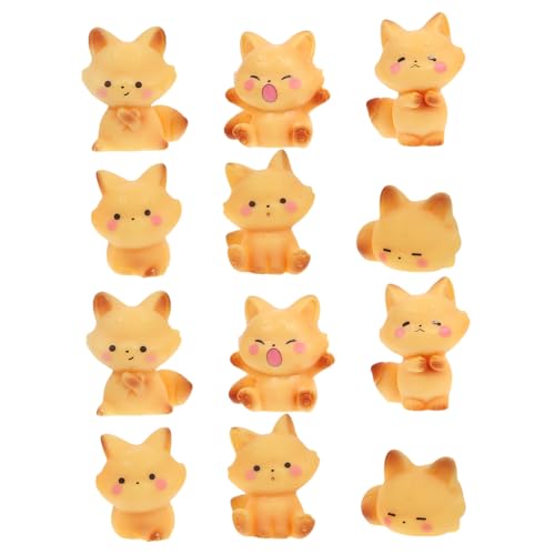 Alipis 12 Stück Teiliges Fuchs Figuren Kleine Langlebige Deko für Puppenhaus Feengarten Mooslandschaft Vielseitig für Schreibtisch Regal Autoarmaturenbrett Detailreiche Handgefertigte von Alipis