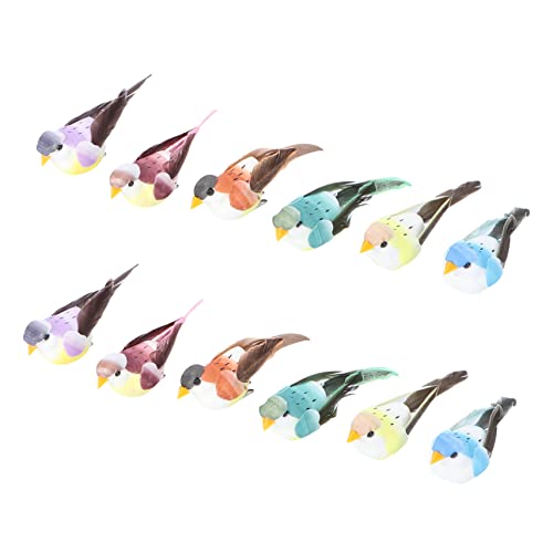 Alipis 12St künstlicher Federvogel gefälschter Vogel gefälschte Vögel Vogel Dekorationen künstliche Vögel herbstdeko Herbst Dekoration Hofschmuck Baum-Vogel-Statuen Feder Schaum Colorful von Alipis