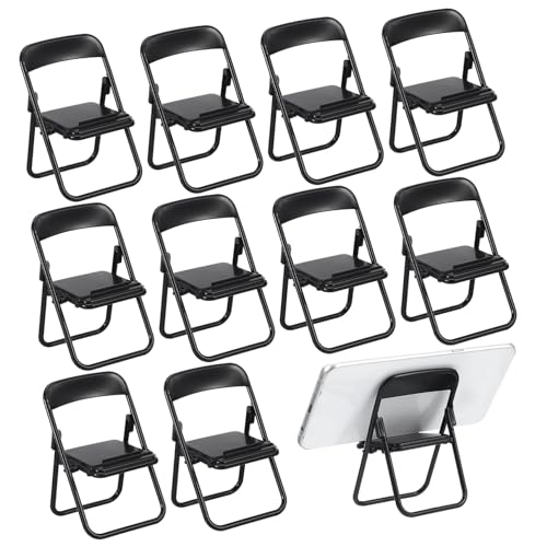 Alipis 12Stücke Faltbare Miniaturstühle Für Puppenhaus Mobiler Handyhalter Dekoratives Möbelmodell Für Miniatursimulation Und Spielzeugzubehör von Alipis