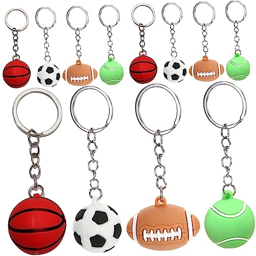 Alipis 12Stücke Teiliges Sportschlüsselanhänger Schlüsselringe Für Sportpartys Kleine Und Anhänger Für Taschen Fußball Basketball Volleyball American von Alipis