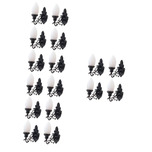 Alipis 16 STK Puppenhaus Wandleuchte Miniatur-puppenstubenlampe Miniatur-gartendekoration Miniatur-straßenlaterne Puppenstubenlaterne Geführt Modelleisenbahnlampe Möbel Abs Kunsthandwerk von Alipis