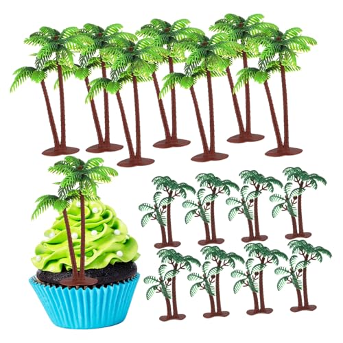 Alipis 16Stücke Kokosnussbaum Cupcake Topper Tropische Kuchendekoration Langlebige Dekorationen Für Hochzeit Und Partys Vielseitige Kuchenverzierungen von Alipis