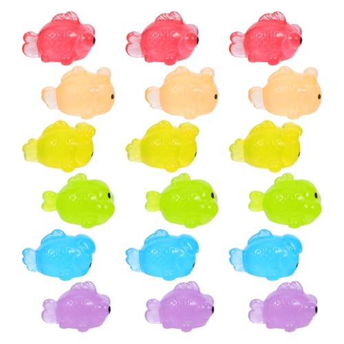 Alipis 18 Stück Mini Resin Figuren Leuchtende Aquarien für DIY Fischtank Niedliche Meeresbewohner für Büro und Zuhause Vielseitige Dekorationsaccessoires von Alipis