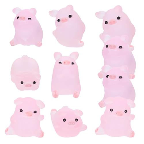 Alipis 18 Stück Teiliges Harz Schweinchen Deko Bunte DIY Schmuckanhänger Süße Glücksbringer für Bastelzubehör für Handyzubehör und Kreative Wohnaccessoires von Alipis
