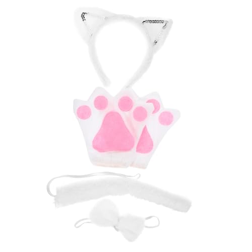 Alipis 1Satz Katzenkostüm für Frauen Teiliges Zubehör mit Katzenohren Haarreif Handschuhen und Halloween Cosplay und Partys Weiches Plüschmaterial von Alipis