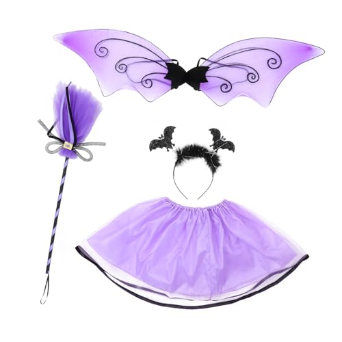 Alipis 1Satz Kostümset mit Fledermausflügeln und Rock Teiliges Halloween Kleidungsset mit Haarband für Karneval und Fasching Alipis 1Satz Kostümset mit Fledermausflügeln und Rock Teiliges Halloween Kleidungsset mit Haarband für Karneval und Fasching von Alipis