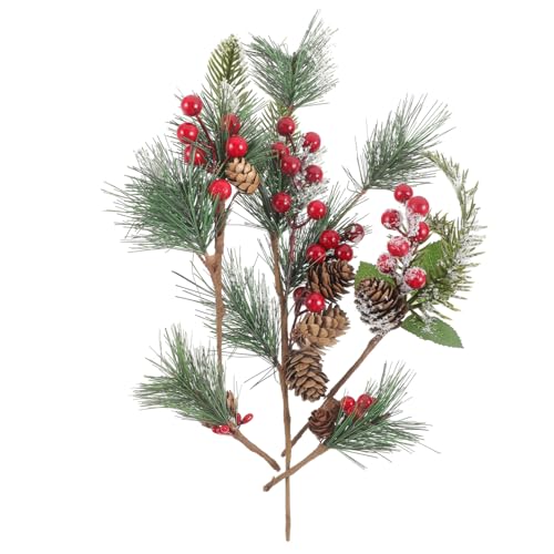 Alipis 1Satz Künstliche Mit Roten Weihnachtsdekoration Zweige Und Blumenarrangement Für Festliche Und Arrangements von Alipis