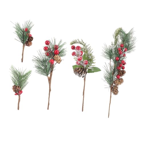 Alipis 1Satz Künstlichen Tannenzweigen Mit Roten Für Weihnachtsdekoration Für DIY Beerenschmuck Und Arrangements Fotorequisiten von Alipis