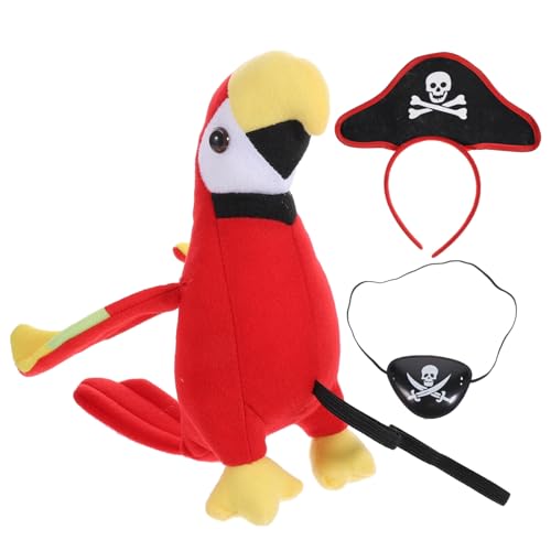 Alipis 1Satz Piraten Kopfaccessoires Set Gefülltem Papagei Für Teiliges Kostümzubehör Für Mottopartys Und Halloween Piraten Thema Alipis 1Satz Piraten Kopfaccessoires Set Gefülltem Papagei Für Teiliges Kostümzubehör Für Mottopartys Und Halloween Piraten Thema von Alipis
