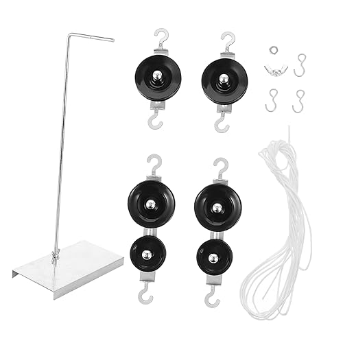 Alipis 1Satz Pulley Block Mit Halterung Für Physikexperimente Doppel Umlenkrollen Seile Für Mechanische Experimente Kreative Lernprojekte von Alipis
