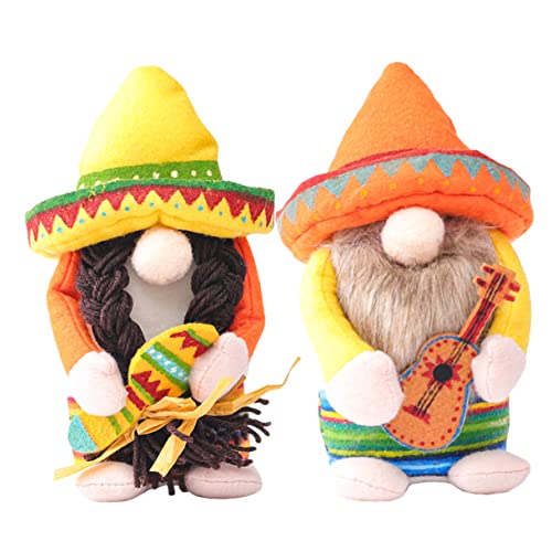Alipis Set Mit 2 Zwergenpuppen Mit Mexikanischen Strohhüten – Perfektes Partyzubehör Für Hawaii-Themen Und Feiern von Alipis