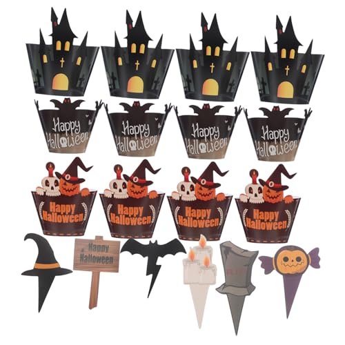 Alipis 2 Sätze Halloween Cupcake Wrapper und Topper Bunte Papier Muffinliner mit Kürbis Fledermaus Spinne Motiven Vielseitige Langlebige Kuchen Deko für Party und Shower Alipis 2 Sätze Halloween Cupcake Wrapper und Topper Bunte Papier Muffinliner mit Kürbis Fledermaus Spinne Motiven Vielseitige Langlebige Kuchen Deko für Party und Shower von Alipis