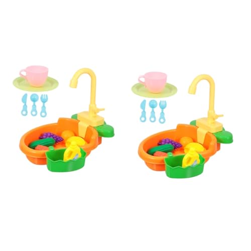 Alipis 2 Sätze Kinderwaschbecken Spielzeugwaschbecken mit fließendem Wasser so tun, als wäre es Spülmaschinenspielzeug Kinderspielzeug Spielzeuge Spielzeug für Kleinkinder Kindergeschenk von Alipis