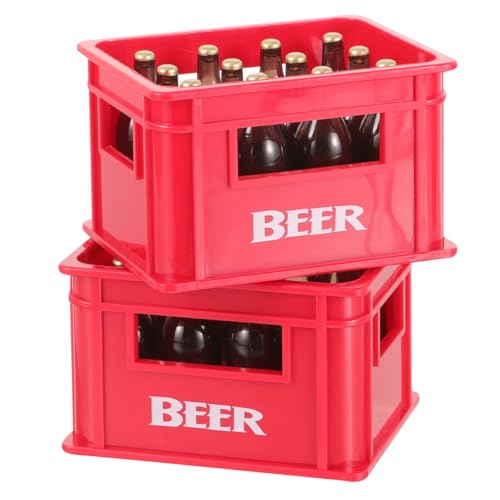 Alipis 2 Sätze Puppenhaus Spielzeug Mini-biergetränke Miniatur-biermodelle Küchenspielzeug Zum Spielen Weinkorb Aus Kunststoff Mini-flaschenmodelle Trinkflasche Plastik Aufbewahrungskiste von Alipis