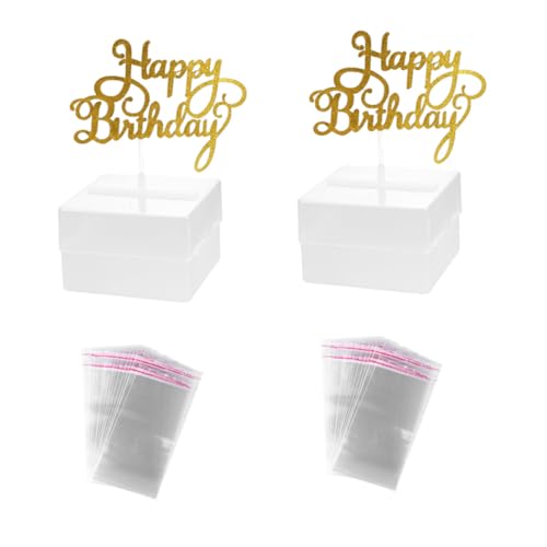 Alipis 2 Satz Cake Money Box mit Geburtstagstorten Dekoration Transparente Spardose für Geldgeschenke Kreative Tortenaufsätze für Unvergessliche Feiern von Alipis