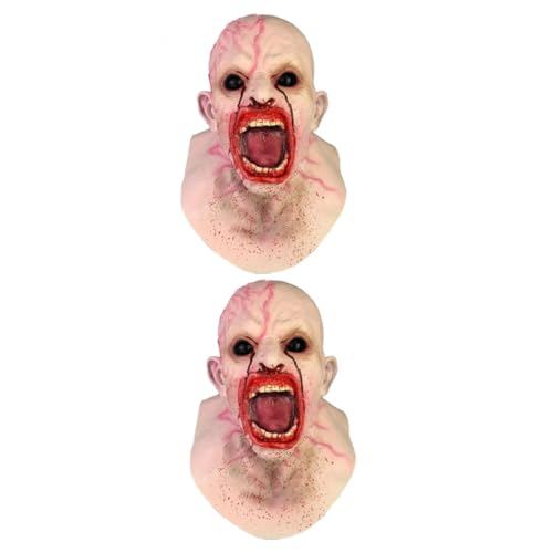Alipis Halloween-Maske 2 Stk Halloween-kopfbedeckung Kleidung Gesichtsmaske Dämon Emulsion Kostüme Für Erwachsene von Alipis