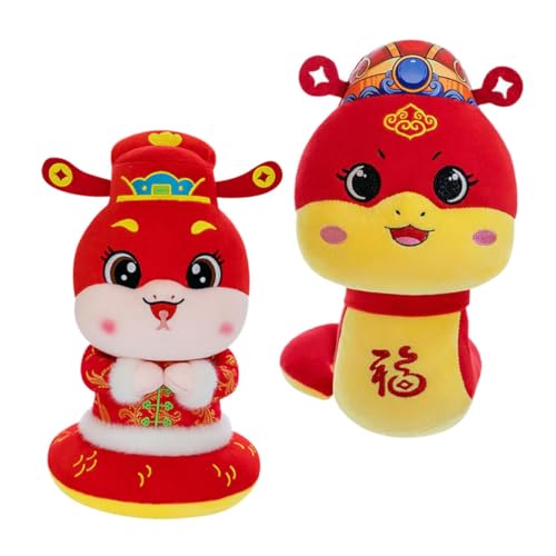 Alipis 2 Stück Chinesische Schlange Plüsch Stofftier 2025 Sternzeichen Plüschtier Puppe Cartoon Plüsch Schlange Figur Schlange Maskottchen Kissen Jahr Der Schlange Für Mondneujahr von Alipis