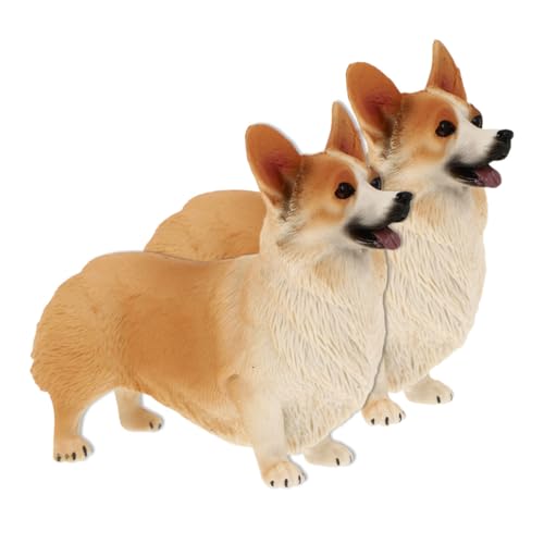 Alipis 2 Stücke Realistische Corgi Hund Miniatur Spielzeug Figurine Kunststoff Hund Statue Für Wohnkultur von Alipis