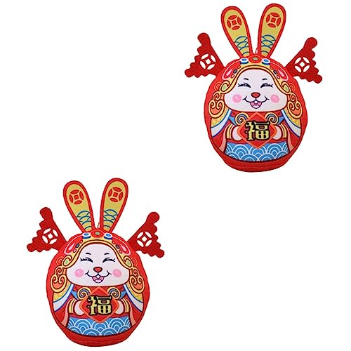 Alipis Spielzeug 2St Jahr des Kaninchen-s Jahr der Hasen-Maskottchen-Puppe Sternzeichen Hase Maskottchen Chinese New Year chinesisch neujahr Spielzeuge schöne Hasenpuppe Hase Stofftier von Alipis