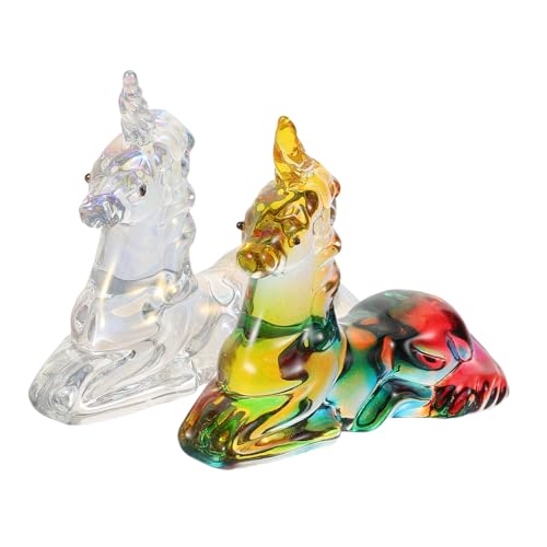 Alipis 2stücke Einhornstatue Aus Kristall Kleine Kristallfiguren Als Tischdeko Schreibtischfiguren Und Kristallskulptur-Dekoration Für Zuhause Einhorn-dekor Und Miniatur-einhörner Als von Alipis