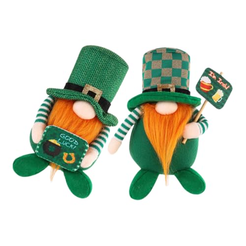 Alipis 2 Stück Patrick's Day GNOME Puppe Dwarf Doll Plüschfiguren für Tischdekoration Niedliche Rudolph Spielzeugfiguren zur Feier und Kreativen Fotografie von Alipis