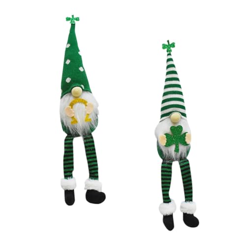 Alipis 2 Stück Patrick's Day GNOME Puppe Gesichtslose Dekofigur für Irische Feiertage Kreative und Wohnraumdekoration Glücksbringer für Zuhause und von Alipis