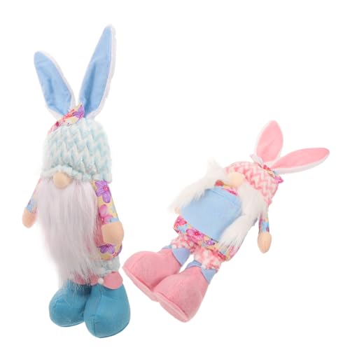 Alipis 2 Stück Puppenschmuck osterhasen Kuscheltier osterhasen plüschtier plüschosterhasen Hundespielzeug gewichteter Plüsch Tiere zwerg Puppe Hase Gnom Puppe PP Baumwolle von Alipis