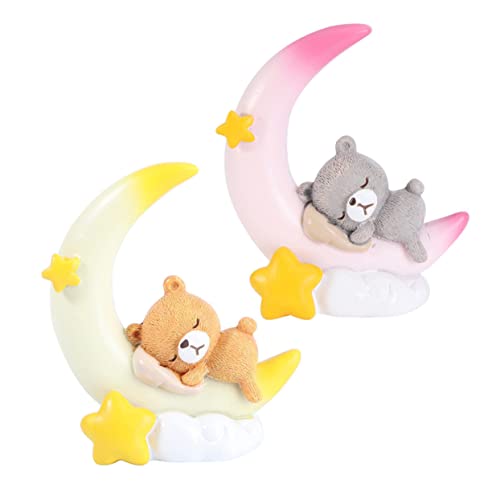 Alipis 2 Stücke Mond Bär Kuchen Verzierung Kreative Kuchen Dekoration Harz Figur Schmuckstück Alipis 2 Stücke Mond Bär Kuchen Verzierung Kreative Kuchen Dekoration Harz Figur Schmuckstück von Alipis