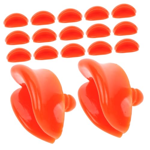 Alipis 20 Stück Entenschnabel-Zubehör Mini Hallo Mundersatz für Entenmund Spielzeugteile Entenmund Lippenkante Ente Mund Zubehör Entenmauldekor zum Selbermachen Plastik Orange von Alipis