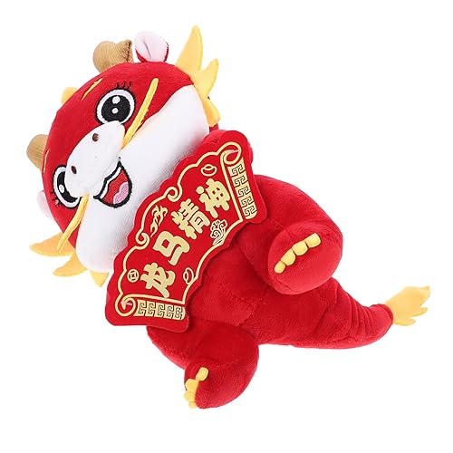 Alipis 2024 Jahr Drachen Maskottchen Plüsch Puppe Gefülltes Chinesisches Neujahrsgeschenk Spielzeug von Alipis