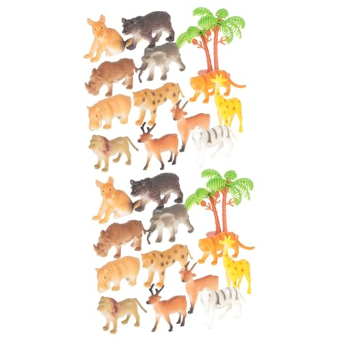 Alipis 24 Stk Tiermodell Waldtierfiguren Spielzeuge Elefantenfiguren Lernspielzeug Für Kinder Mini Afrikanische Dschungeltiere Spielset Wüstentierfiguren Plastik Insekt Tieranzug von Alipis