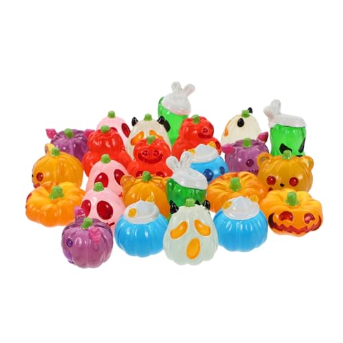 Alipis 24 Stück Teiliges Halloween mit Leuchtenden Kürbis und Geisterfiguren aus Resin Detaillierte Miniatur Dekorationen für Micro Landschaften Partydeko und Kreative Halloween von Alipis
