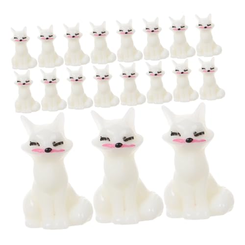 Alipis 24St Fuchs-Ornament kleines Fuchsmodell kleines Tiermodell zarte Tierverzierung Miniatur-Fuchsfiguren Mini-Fuchs-Spielzeug Fuchs Blumentopf mit Fuchsstatue Harz Weiß von Alipis