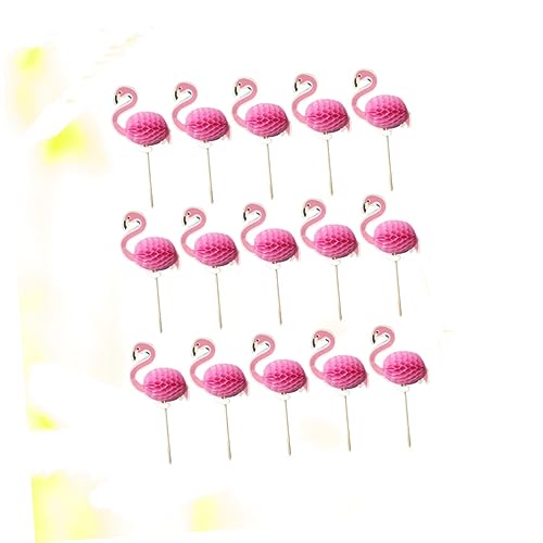 Alipis 25 Stück Teiliges Flamingo Cake Picks Kreative Tortendeko für Hawaii Party Bunte Cupcake Topper Sicher für Kuchen für Geburtstag und Sommerfeiern von Alipis