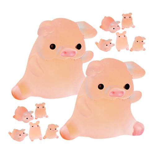 Alipis 25 Stück Teiliges Mini Schwein Resin Tierfigur Leichte Miniatur Schweinchen Deko für Garten Puppenhaus Auto und DIY Landschaft Gemischte Süße Designs für Fröhliche Atmosphäre von Alipis